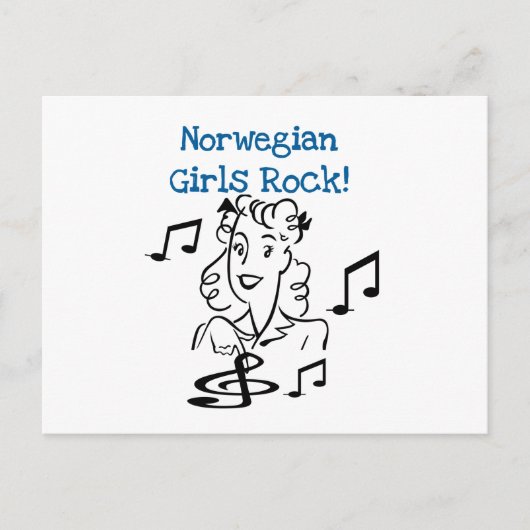 Noorse Girls Rock Briefkaart (Voorkant)