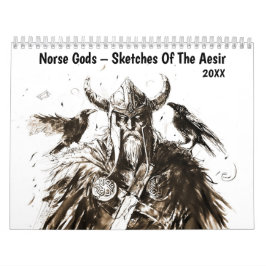 Noorse goden – schetsen van de Aesir Kalender