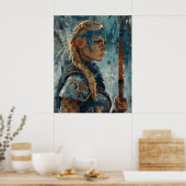 Noorse godin Freyja Koningin van Valkyries Blond P Poster (Keuken)