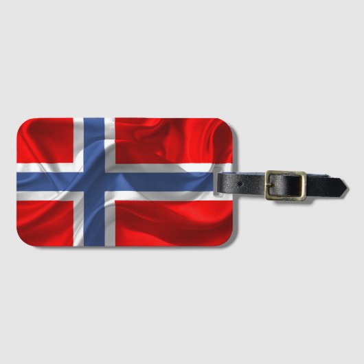 Noorse golfvlag bagagelabel (Voorkant (horizontaal))