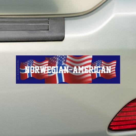Noorse Golfvlag Bumpersticker (Op auto)