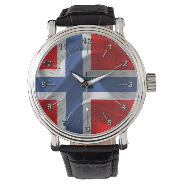 Noorse golfvlag horloge (Voorkant)