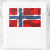 Noorse golfvlag rechthoekige sticker (Tas)