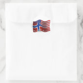 Noorse Golfvlag Ronde Sticker (Tas)