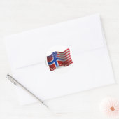 Noorse Golfvlag Ronde Sticker (Envelop)