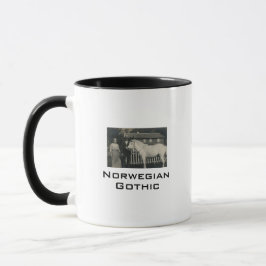Noorse gotische echte foto koffie mok