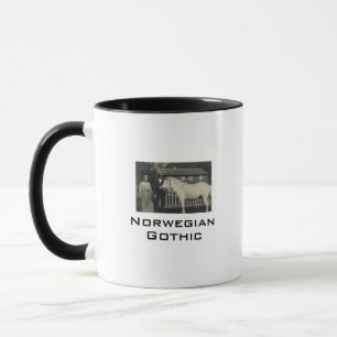 Noorse gotische echte foto koffie mok