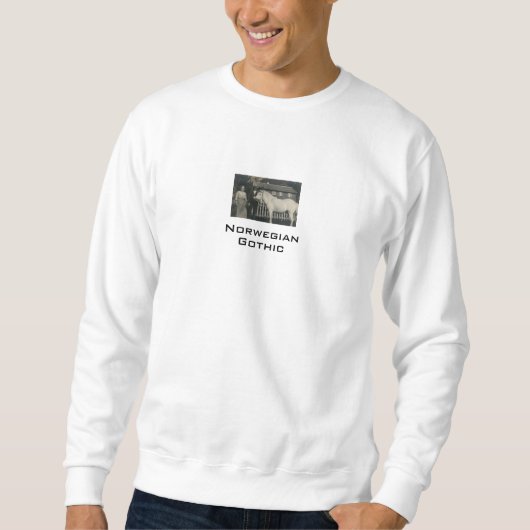 Noorse gotische echte foto witte sweatshirt (Voorkant)