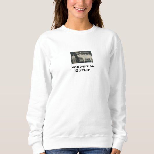 Noorse gotische echte foto witte sweatshirt (Voorkant)