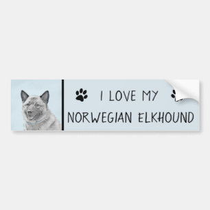 Noorse goudschilderingen - oorspronkelijke hondenk bumpersticker