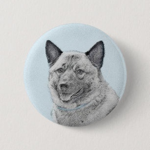 Noorse goudschilderingen - oorspronkelijke hondenk ronde button 5,7 cm