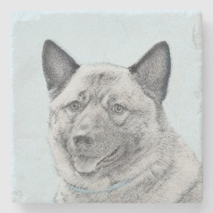 Noorse goudschilderingen - oorspronkelijke hondenk stenen onderzetter