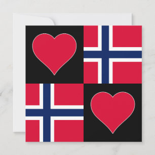 Noorse Groen Noorse vlag Heart Patriotic Kaart
