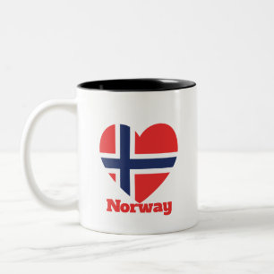 Noorse hartvlag tweekleurige koffiemok