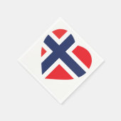 NOORSE HARTVORMIGE VLAG SERVETTEN (Hoek)