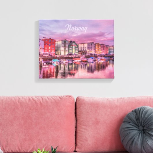 Noorse haven canvas afdruk (Insitu (Woonkamer))