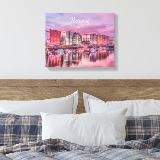 Noorse haven canvas afdruk (Insitu (Slaapkamer))