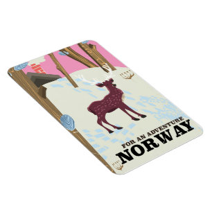 Noorse herten vintage reisposter magneet