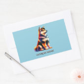Noorse hond rechthoekige sticker (Envelop)