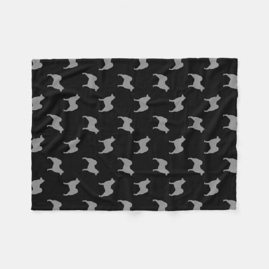 Noorse Hondenras Silhouettes Pattern Fleece Deken (Voorkant (Horizontaal))