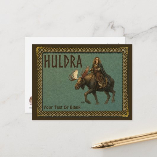 Noorse Huldra Bosvrouw Briefkaart (Voorkant / Achterkant in situ)