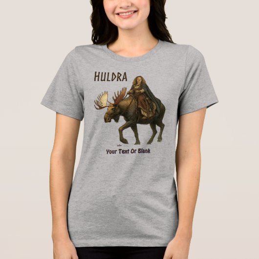 Noorse Huldra Bosvrouw Tri-Blend Shirt (Voorkant)