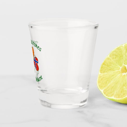 Noorse Ierse Amerikaanse Shamrock gepersonaliseerd Shot Glas (Rechts)