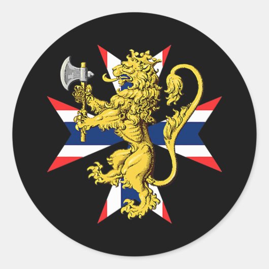 Noorse jassen van de familie Norge Ronde Sticker (Voorkant)