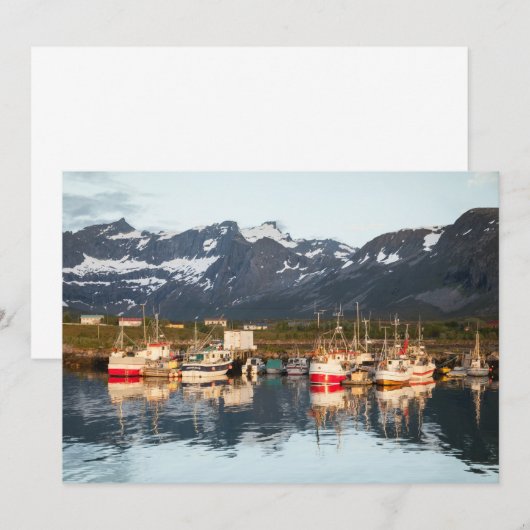 Noorse Kaart van Vissende boten (Voorkant / Achterkant)