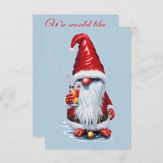 Noorse Kabouter met een Veenbessen-Sapcocktail in  Kaart (Voorkant / Achterkant)