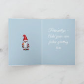 Noorse Kabouter Vasthoudend Aan Een Veenbessen Sap Feestdagen Kaart (Binnen)