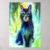 Noorse kat in het bos | AI Art. Poster (Voorkant)