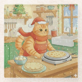 Noorse kat maakt Kerstlefse, onderzetter