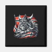 Noorse kat Viking Noorwegen vlag Magneet (Voorkant)