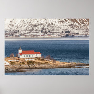 Noorse kerk Lofoten Poster