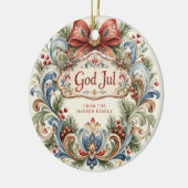 Noorse Kerst Rosemaling Foto Keramisch Ornament (Links)