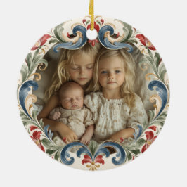 Noorse Kerst Rosemaling Foto  Keramisch Ornament