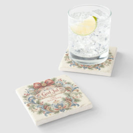 Noorse Kerst Rosemaling Foto  Stenen Onderzetter