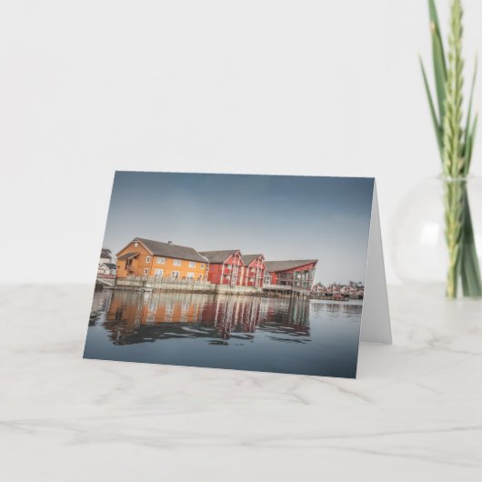 Noorse kleurrijke huizen kaart (Voorkant)