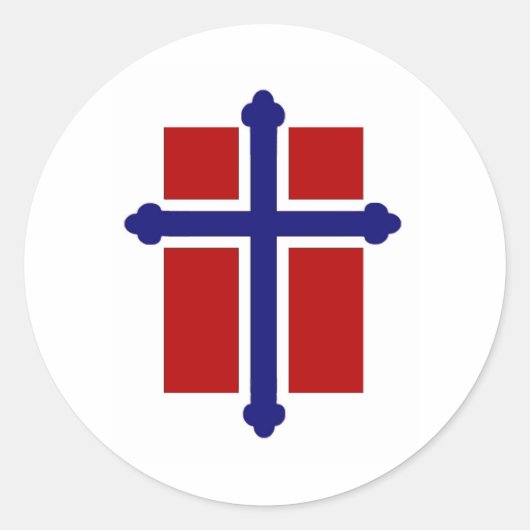 Noorse Kruisvlag Ronde Sticker (Voorkant)