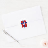 Noorse Kruisvlag Ronde Sticker (Envelop)