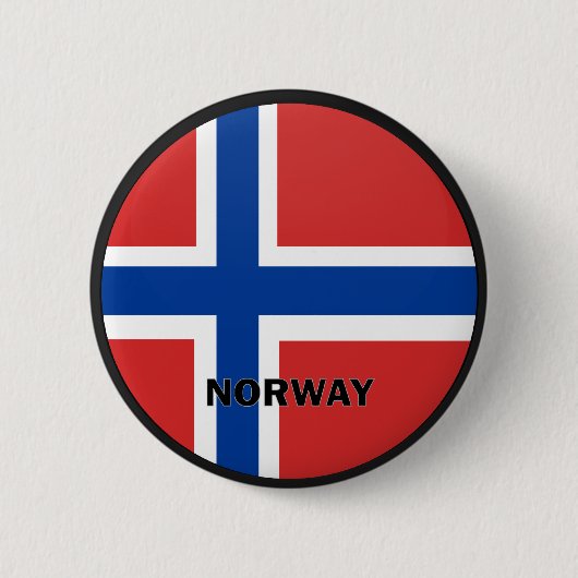 Noorse kwaliteitsvlag ronde button 5,7 cm (Voorkant)