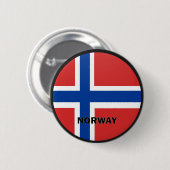 Noorse kwaliteitsvlag ronde button 5,7 cm (Voorkant /achterkant)