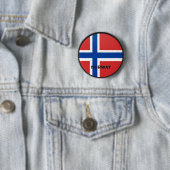 Noorse kwaliteitsvlag ronde button 5,7 cm (In situ)