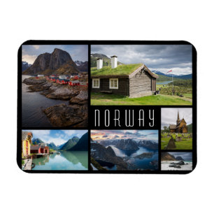 Noorse landschappen collage reis foto magneet