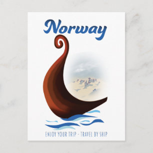 Noorse lange boot reisposter briefkaart