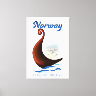 Noorse lange boot reisposter canvas afdruk
