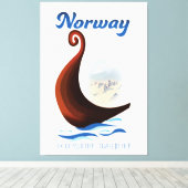 Noorse lange boot reisposter canvas afdruk (Insitu (Houten vloer))