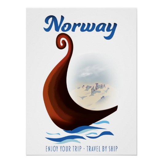 Noorse lange boot-reisposter perfect poster (Voorkant)