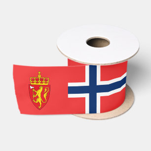 Noorse lint, embleem, patriottisch, Noorse vlag Satijnen Lint